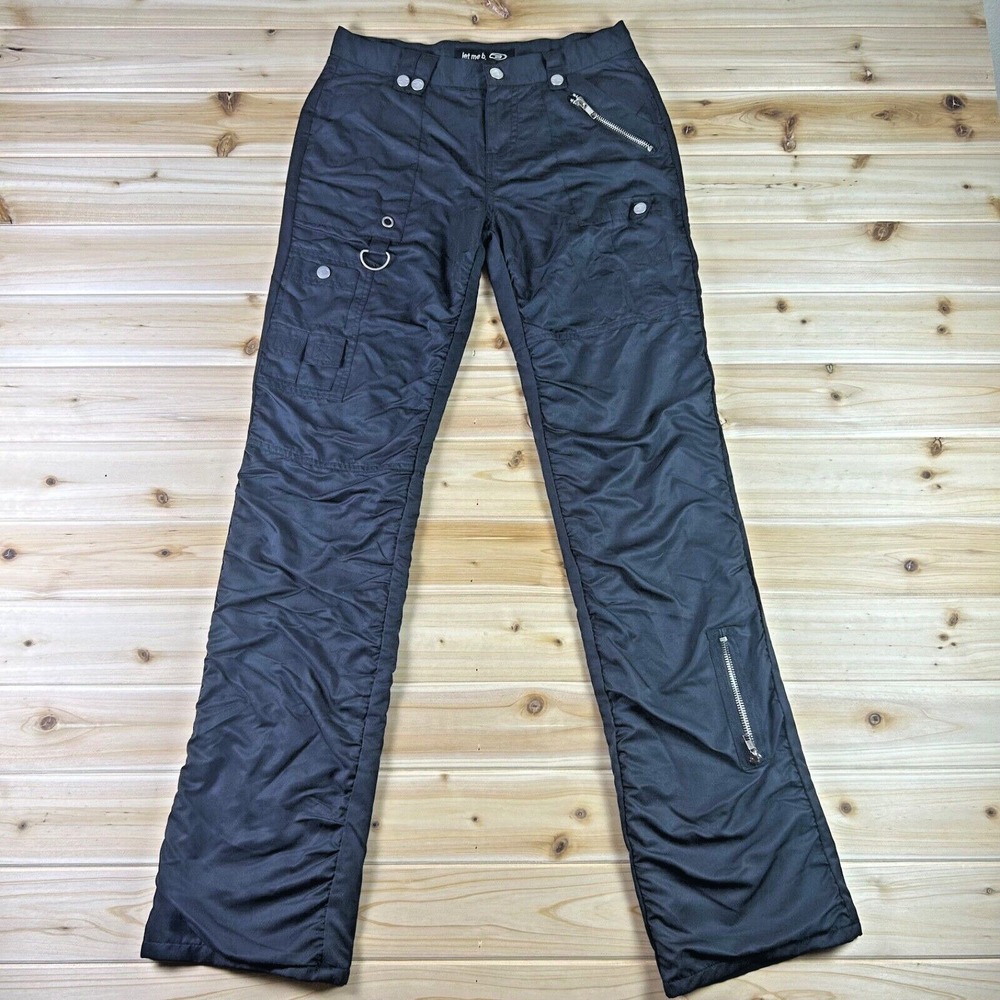 Vintage Y2K Let Me B. Pants Womans 3 Black Punk Goth Military Pants